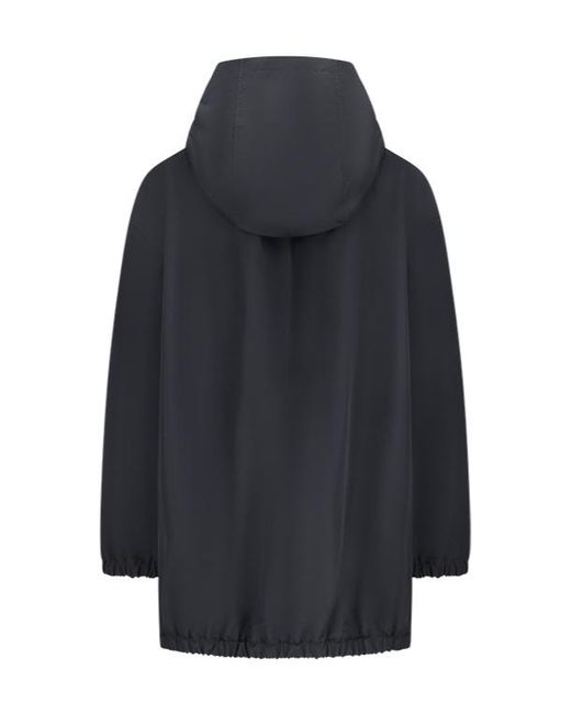 Jil Sander Blue Hooded Gathered Jacket