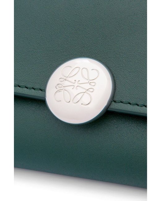 Loewe Green Pebble Small Vertical Wallet