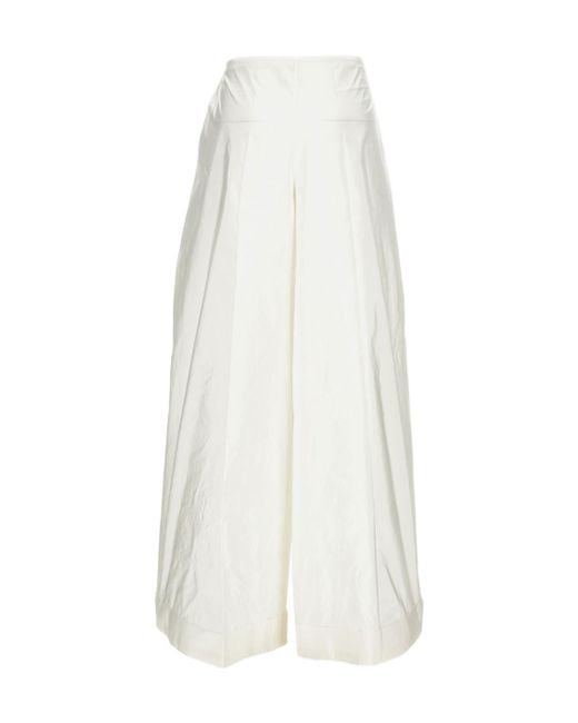 Daniela Gregis White Wide-Leg Trousers