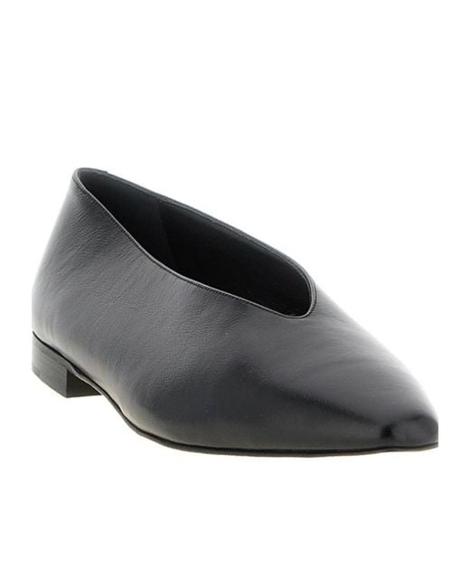 Jimmy Choo Black Margot V-Neck Ballet Flats