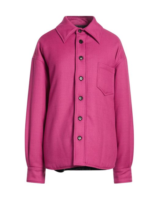 Marni Pink Thick Wool Shirt Jacket