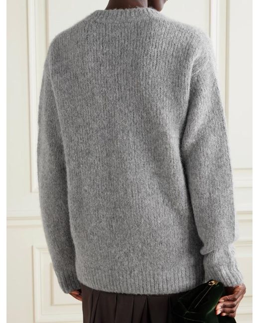 Dries Van Noten Gray Long-Sleeved Knitted Cardigan
