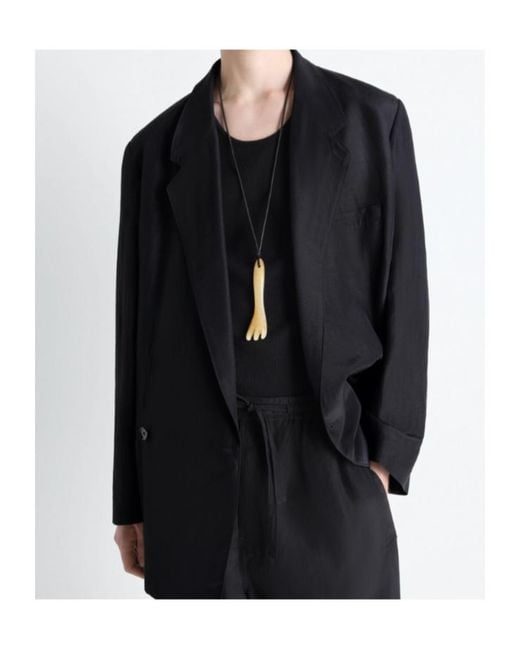 Lemaire Metallic Gua Sha Fork Necklace for men