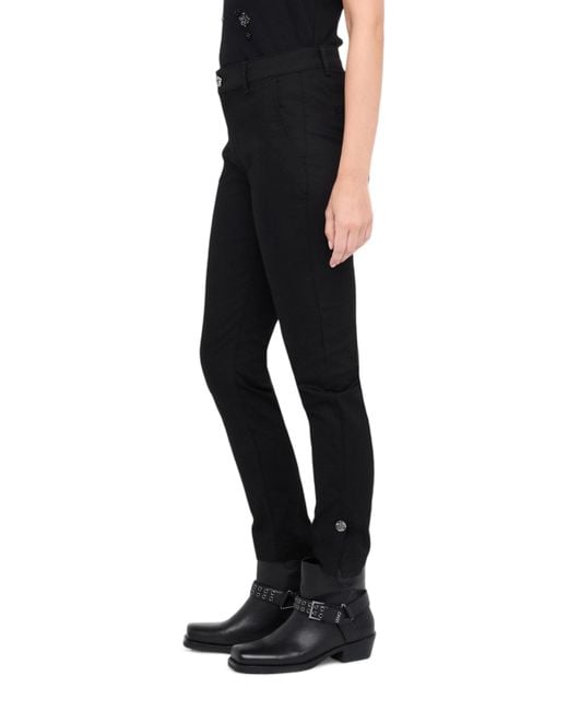 Liu Jo Black Zip And Button Closure Trousers