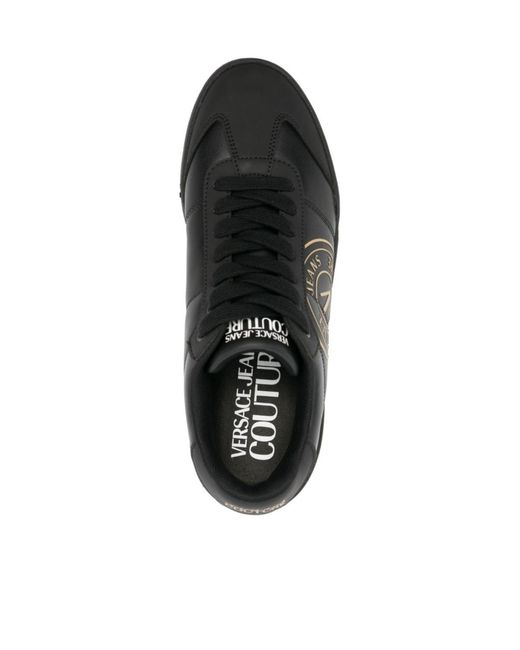 Versace Jeans Black Couture Logo Printed Sneakers for men