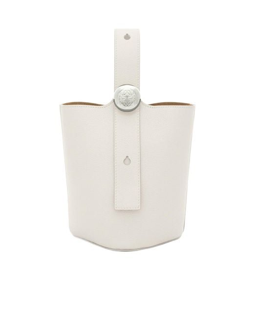 Loewe White Pebble Mini Bucket Bag