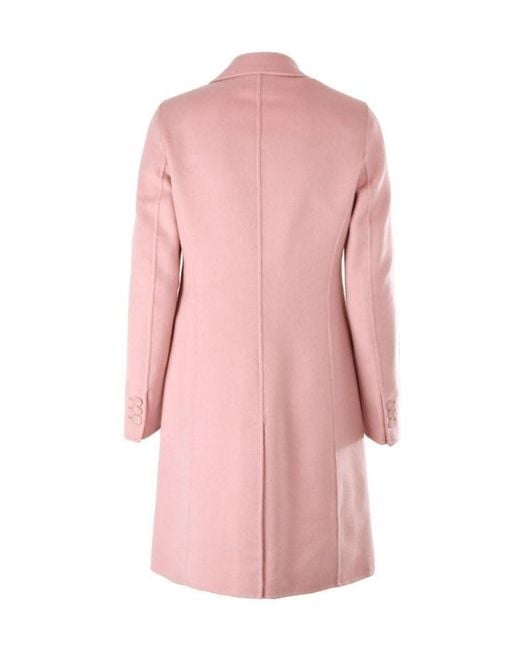 Emporio Armani Pink Single-Breasted Lapel Coat