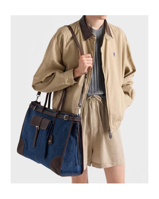 Prada Blue Bonnie Structured Tote Bag for men