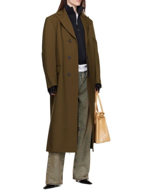 MM6 by Maison Margiela Brown Twill Coat