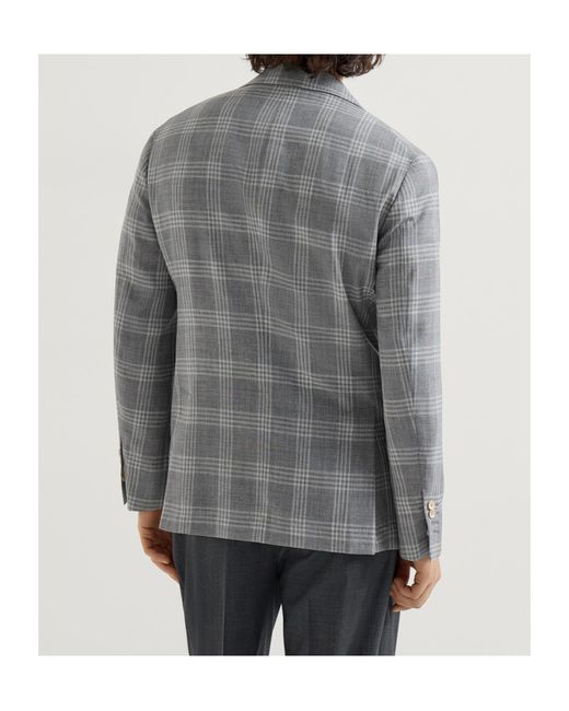 Brunello Cucinelli Gray Notched-Lapel Blazer for men