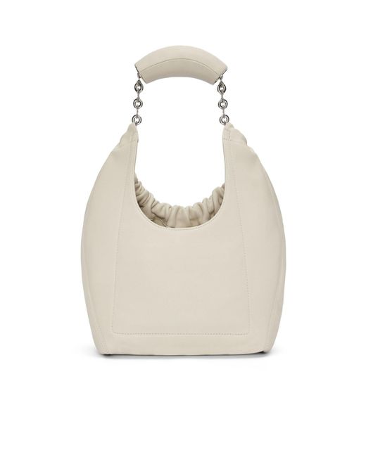 Loewe White Ruched Handle Shoulder Bag