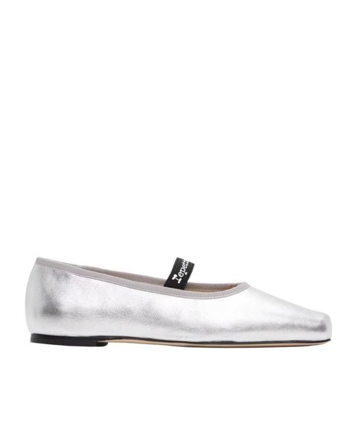 Repetto White Lisbeth Square-Toe Strap Ballet Flats