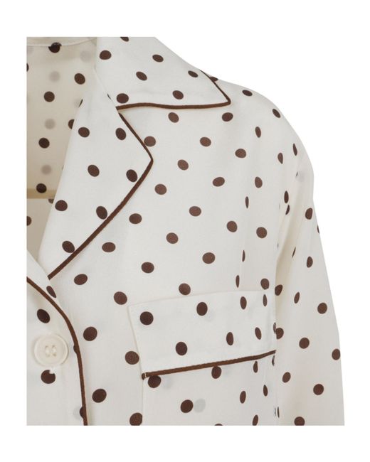 P.A.R.O.S.H. White P.A.R.O..H. Polka-Dot Piped Shirt