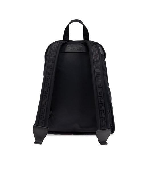 Versace Black La Medusa Zipped Backpack for men