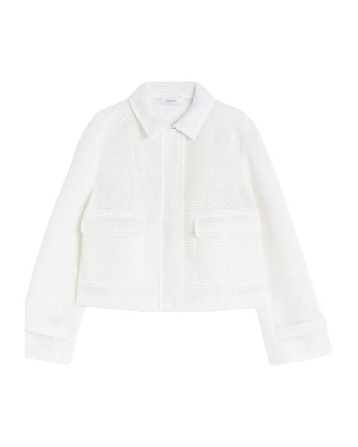 Max Mara White Long-Sleeved Casual Jacket