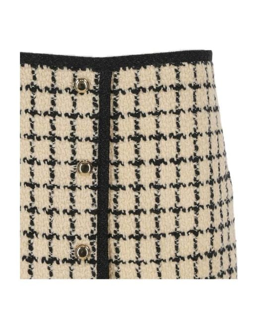 Miu Miu Metallic Check Patterned Mini Skirt