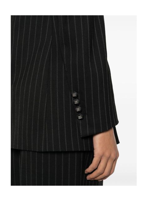Dolce & Gabbana Black Pinstriped Blazer