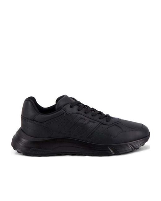 Hogan Black Logo Detailed Lace-Up Sneakers for men