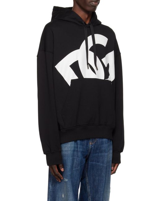 Dolce & Gabbana Black Pouched Pocket Hoodie for men