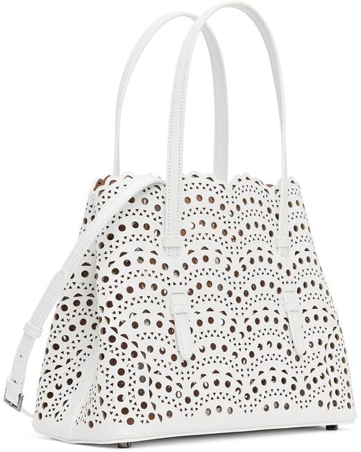 Alaïa White Perforated Pattern Shoulder Bag