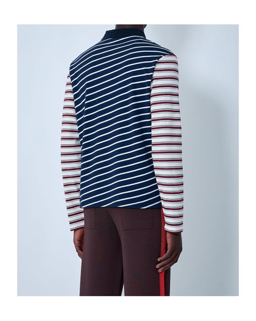 Wales Bonner Blue Striped Logo Motif T-Shirt for men