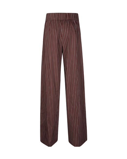 Patrizia Pepe Purple Striped Wide-Leg Trousers