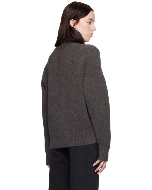 AMI Black Ami De Coeur High Neck Knitted Jumper for men