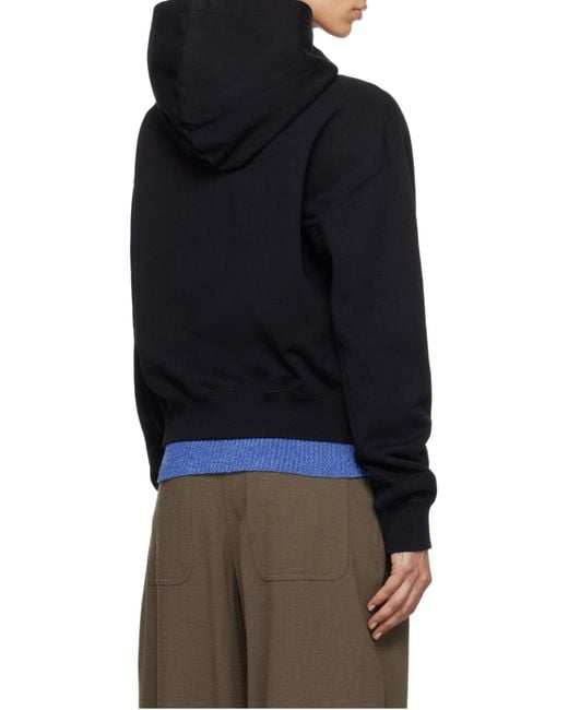 J.W. Anderson Black Jw Anderson Anchor Logo Cropped Hoodie