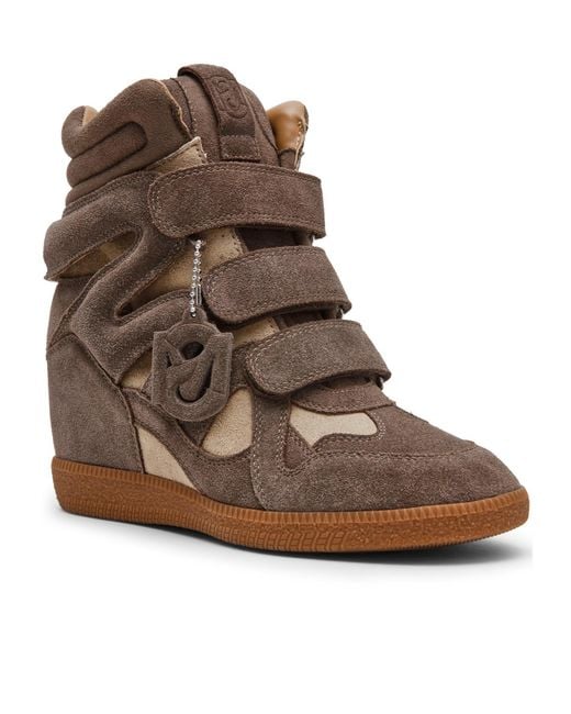 Steve Madden Brown Velcro Wedge Hightop Shoe