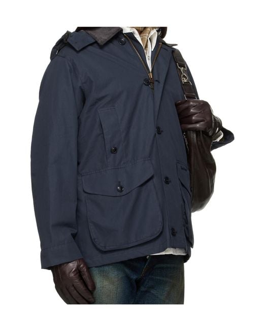 Barbour Blue Ventile Hooded Corduroy-Collar Jacket for men