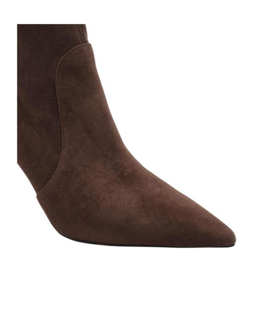 Stuart Weitzman Brown Pointed-Toe Ankle Boots