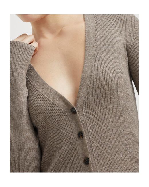Brunello Cucinelli Blue V-Neck Cardigan