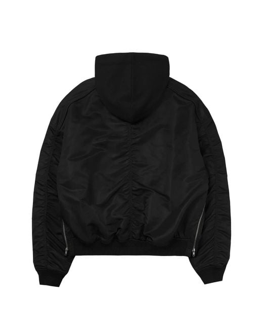 Juun.J Black Hooded Bomber Jacket for men