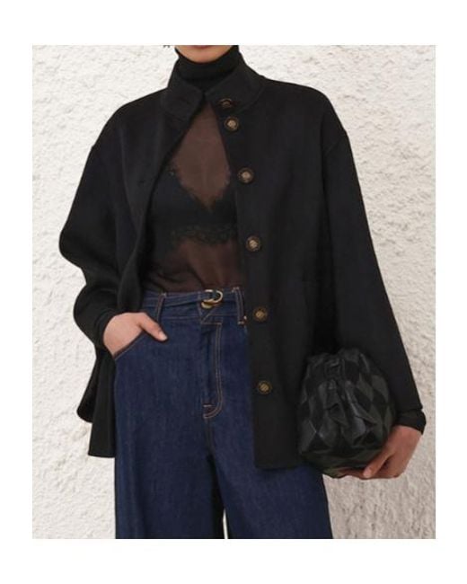 Zimmermann Black Valiant Pussybow Coat