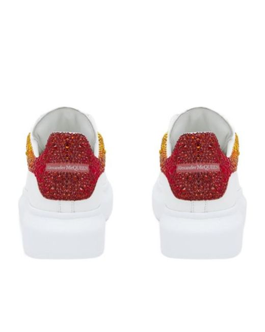 McQueen White Oversized Embellished Sneakers