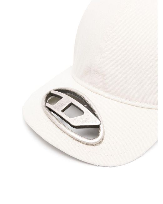 DIESEL White C-Beast-A1 Distressed Baseball Cap for men