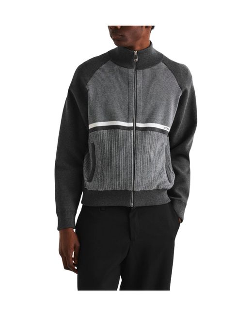 Versace Gray Zip-Up Sweater for men