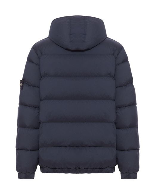 Stone Island Blue Long Sleeve Cotton Coat for men