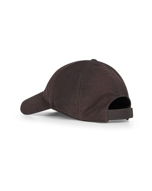 Prada Brown Logo Plaque Curved Peak Baseball Cap for men