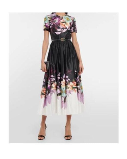 Elie Saab White Floral Midi Dress