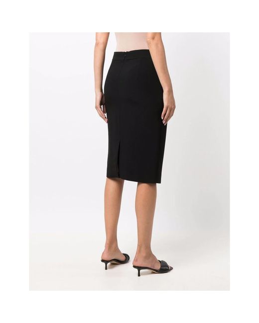Emporio Armani Black High Waist Midi Pencil Skirt
