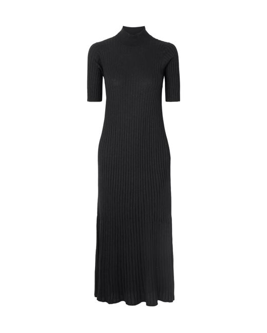 Brunello Cucinelli Black High-Neck Short-Sleeved Dress
