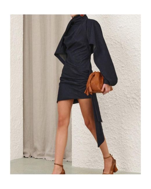 Zimmermann Blue Valiant Draped Denim Mini