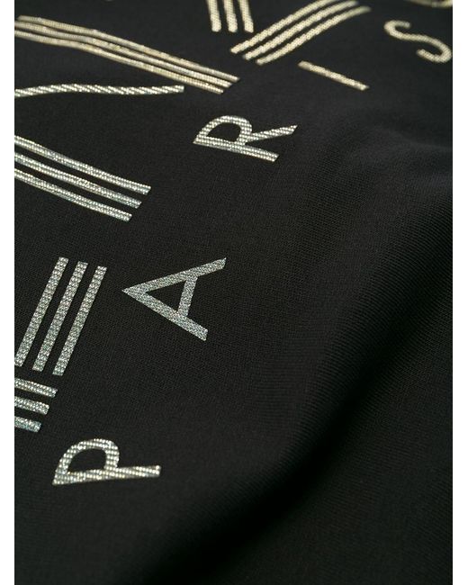KENZO Black Rear Logo Print Zipped Hoodie