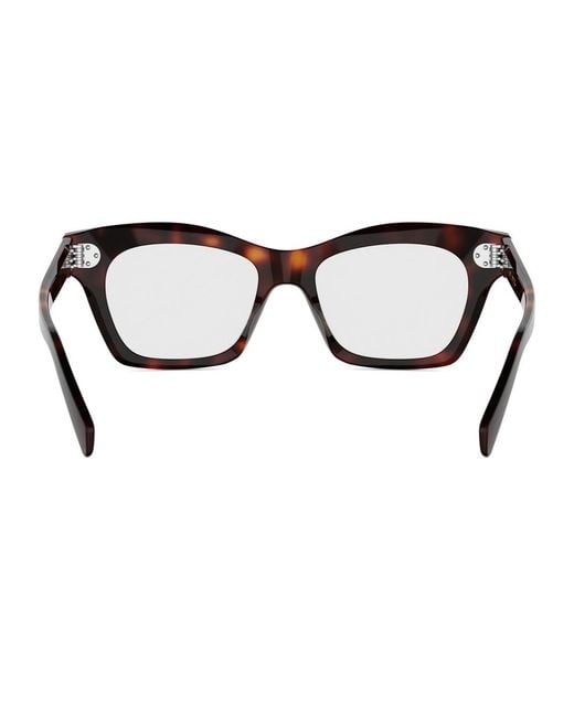Céline White Full-Rimmed Plano Lenses