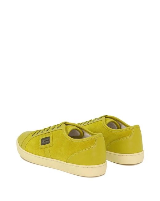Dolce & Gabbana Yellow Strap-Up Casual Sneakers for men