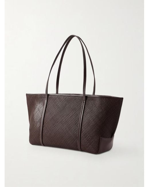 St. Agni Brown Bateau Woven Leather Tote Bag