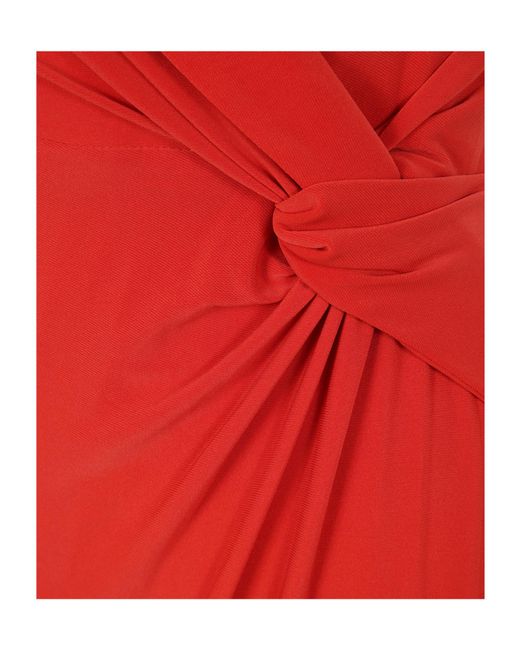 Ralph Lauren Red Lauren V-Neck Sleeveless Maxi Dress