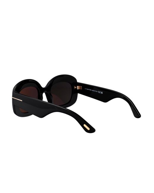 Tom Ford Black Eyewear Rectangle Frame Sunglasses