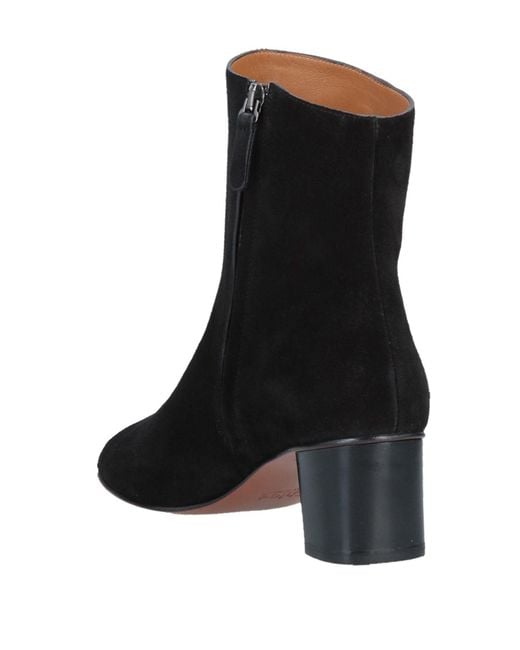Chloé Black Minimalist Round Toe Block Heel Ankle Boots